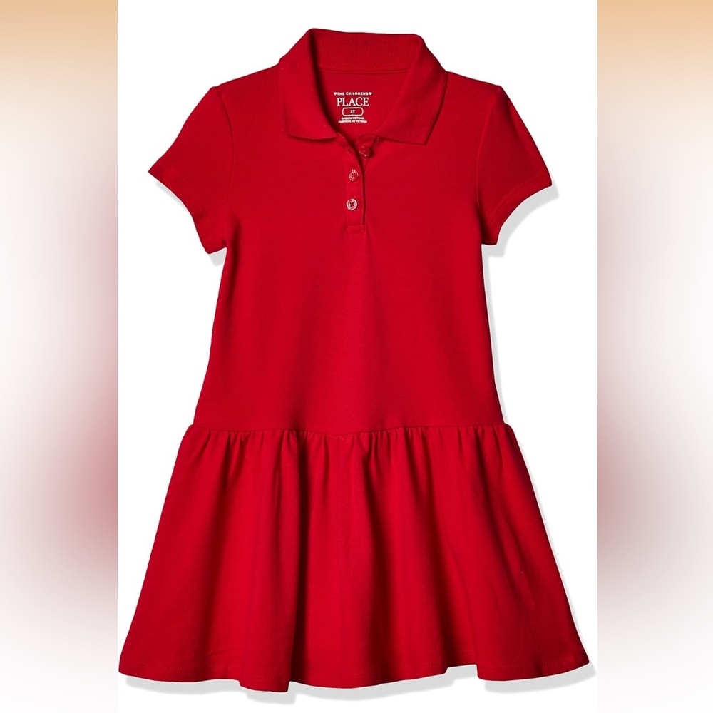 Girls' Red Polo Dress